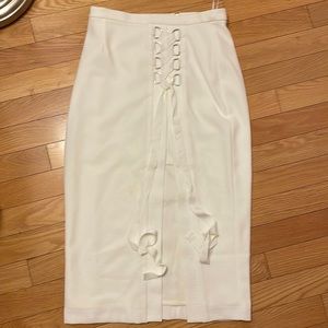 Ivory Rebecca Vallance lace-up skirt